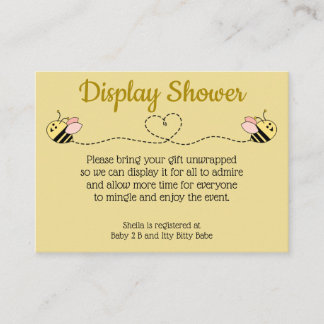 Carte D'accompagnement Bébé Bee Girl Twins Enclôture Card