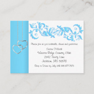 Carte D'accompagnement Bébé bleu floral brun et blanc - Réception