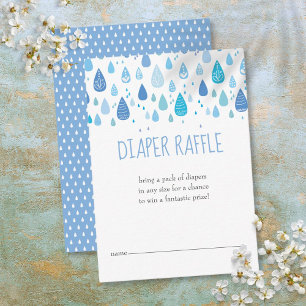Carte D'accompagnement Bébé Blue Raindrops Baby shower de rousseur de cou