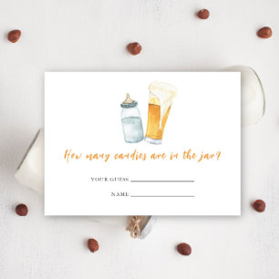 Carte D'accompagnement Bébé brasse biberon Combien de bonbons