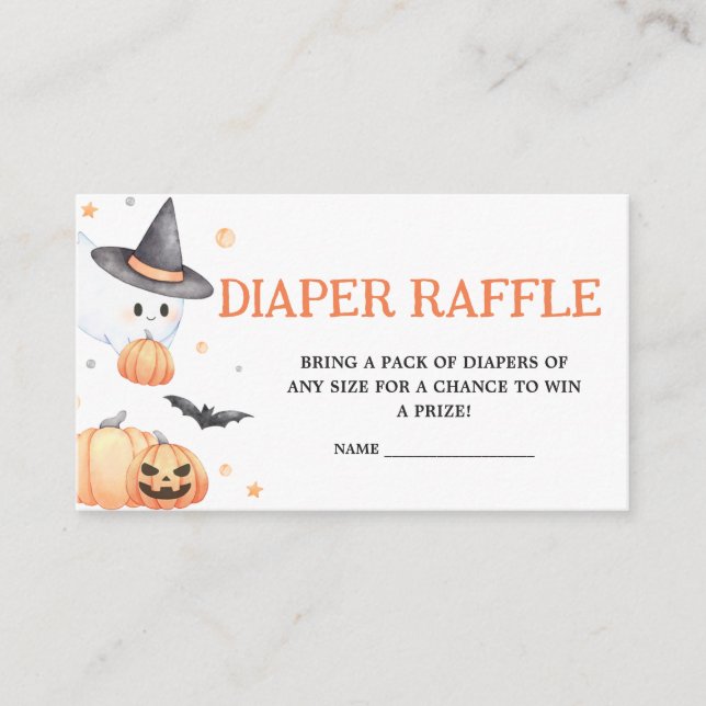 Carte D'accompagnement Bébé brasse Orange Halloween Raffle de couche (Devant)