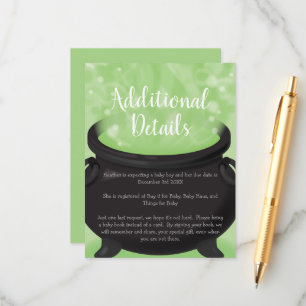 Carte D'accompagnement Bébé brasse Sorcière douche Halloween Cauldron