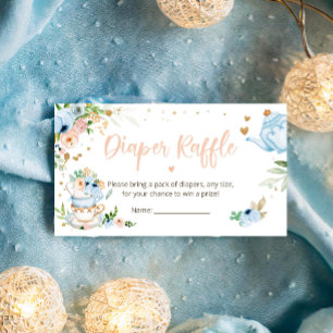 Carte D'accompagnement Bébé brasse Thé Déchet Baby shower bleu Raffle
