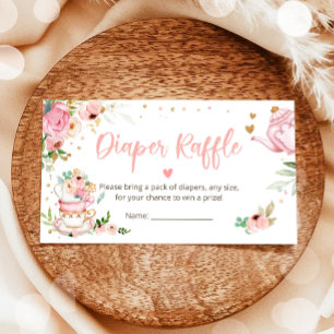 Carte D'accompagnement Bébé brasse Thé Déchet Baby shower rose