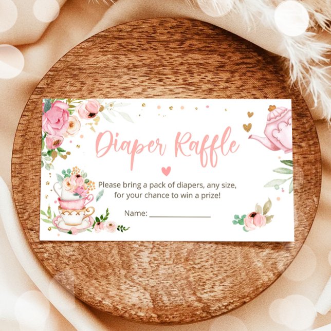 Carte D'accompagnement Bébé brasse Thé Déchet Baby shower rose (Créateur téléchargé)