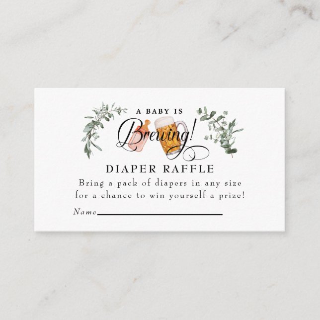 Carte D'accompagnement Bébé brasser | Baby shower aquarelle (Devant)