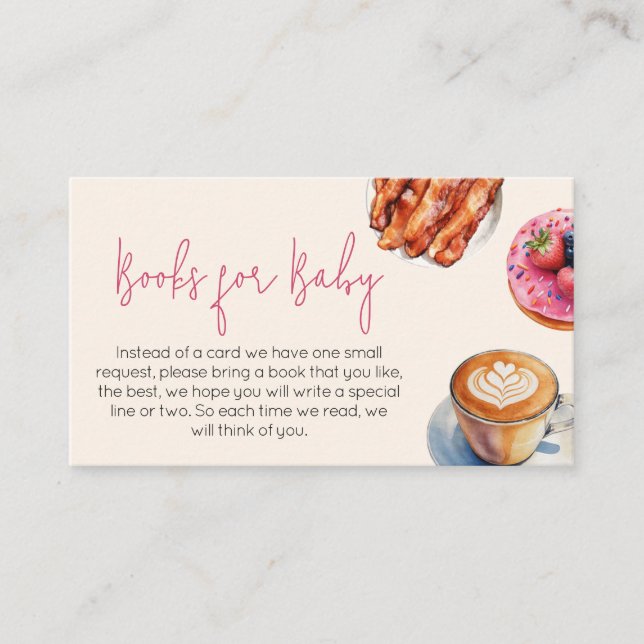 Carte D'accompagnement Bébé Brunch Pain Pâtisseries Livres pour Bébé (Devant)