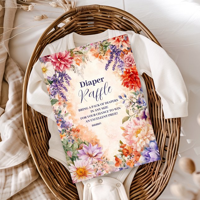 Carte D'accompagnement Bébé dans le Baby shower de jardin en fleurs (Créateur téléchargé)