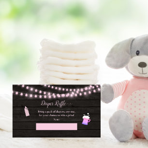 Carte D'accompagnement Bébé Déchets Raffle Bébé Brassant Baby shower rose