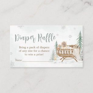 Carte D'accompagnement Bébé d'ours d'hiver Son Raffle de couche extérieur