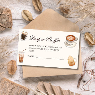 Carte D'accompagnement Bébé élégant brasse du café baby shower couche