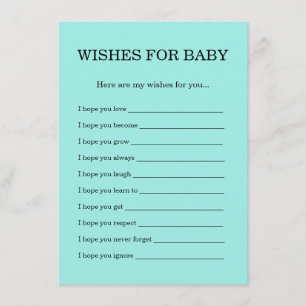 Carte D'accompagnement Bébé Élégant & Co Baby Shower Bleu Turquoise