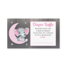 Bébé Elephant billet de tombola Moon Star Rose