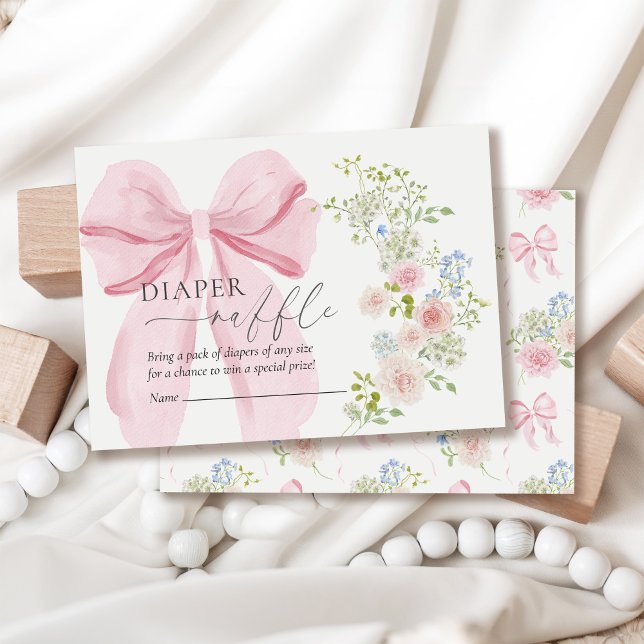 Carte D'accompagnement Bébé en fleur Baby shower de la chair rose raffle (Créateur téléchargé)