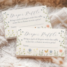 Bébé en fleur Baby shower Déchets Raffle Ticket