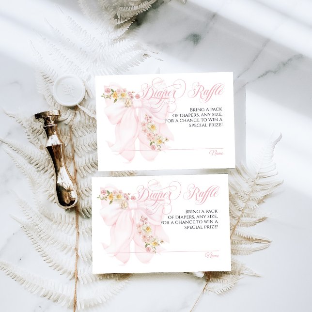 Carte D'accompagnement Bébé en Fleur Bow Printemps Jardin Fille Baby show (Créateur téléchargé)