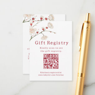 Carte D'accompagnement Bébé en Fleur Fleur Baby shower d'enregistrement c