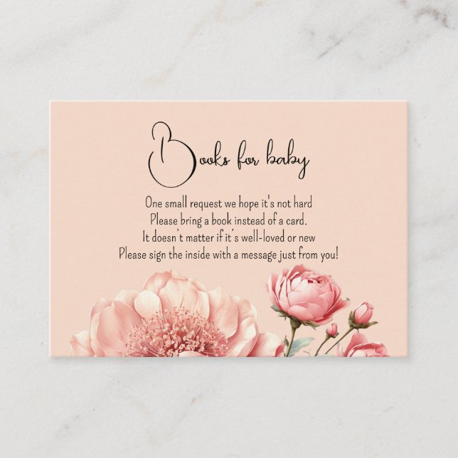 Carte D'accompagnement Bébé en Fleur Fleur sauvage Élégant Baby shower ro (Devant)