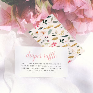 Carte D'accompagnement Bébé en Fleur Floral Fille Baby shower