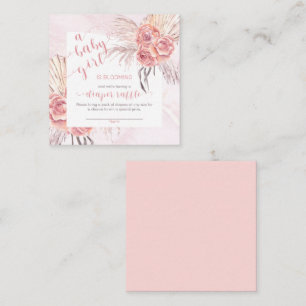 Carte D'accompagnement Bébé en Fleur Pampas Grass Rose Papillon Raffle