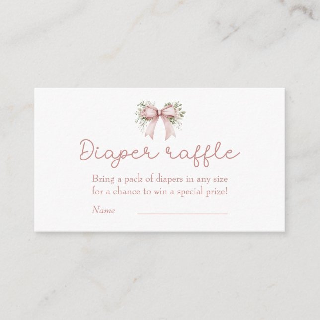 Carte D'accompagnement Bébé en fleur rose Baby shower de la chèvre Raffle (Devant)