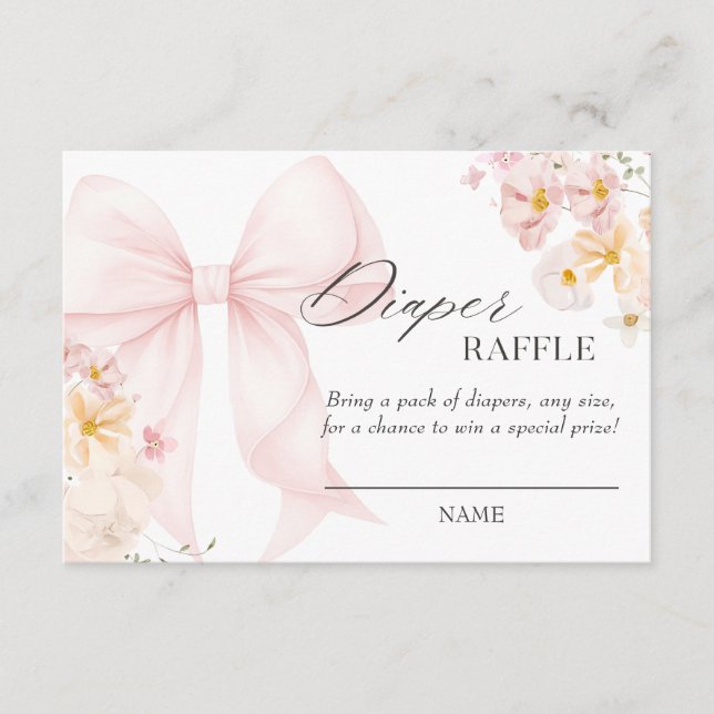 Carte D'accompagnement Bébé en fleur rose chou Raffle (Devant)