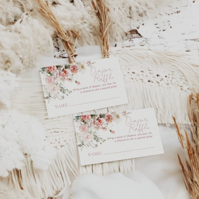 Carte D'accompagnement Bébé en Fleur Roses roses roses Florales Fille Bab (Créateur téléchargé)