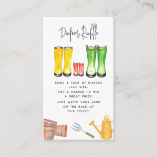 Carte D'accompagnement Bébé En Fleur Rouge Jardinage Bottes Déchets Raffl