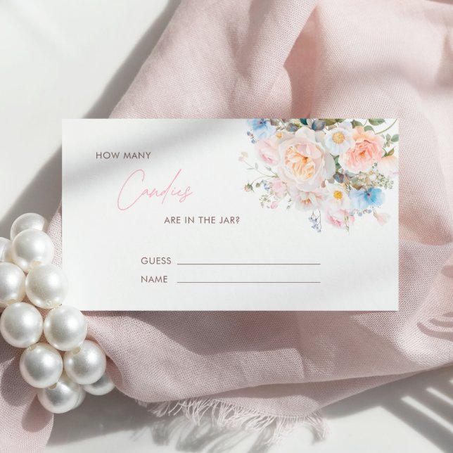 Carte D'accompagnement Bébé En Fleuron Rose combien de bonbons (Créateur téléchargé)