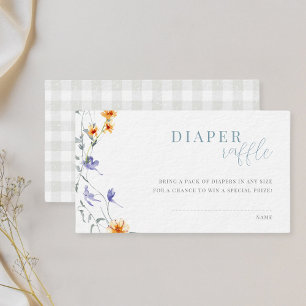 Carte D'accompagnement Bébé en fleurs Baby Shower Tirage au sort de couch