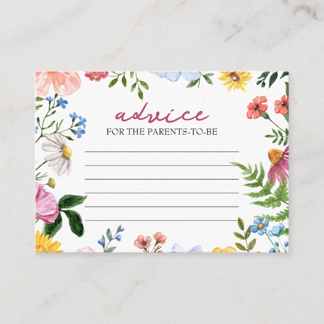 Carte D'accompagnement Bébé en fleurs | Conseil pour le Baby shower des p (Devant)