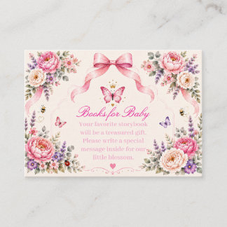Carte D'accompagnement Bébé en fleurs couronné papillon Livres pour bébé
