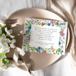 Carte D'accompagnement Bébé en fleurs Livres Fleurs sauvages pour Bébé Bi