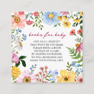 Carte D'accompagnement Bébé en fleurs   Livres floraux pour le Baby showe