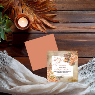 Carte D'accompagnement Bébé en fleurs Palm Feuilles Hydrangeas Déchets Ra