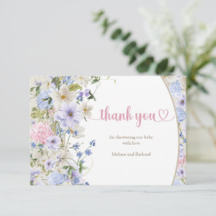 Carte D'accompagnement Bébé en fleurs printemps Fleur sauvage Rustique me