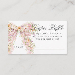 Carte D'accompagnement Bébé en fleurs Ruban floral Fille Baby Shower couc
