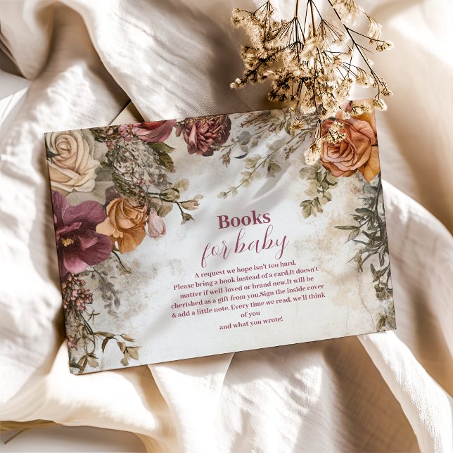 Carte D'accompagnement Bébé Fantaisiste dans les Livres de Fleurs Sauvage (Créateur téléchargé)