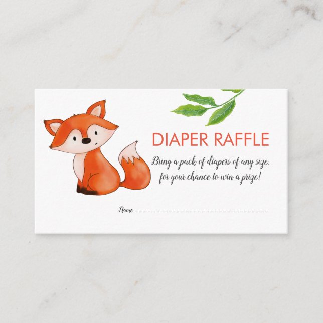 Carte D'accompagnement Bébé Feuilles Fox | Fromage de couches | BABY SHOW (Devant)