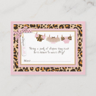 Carte D'accompagnement Bébé Fille Cheetah Imprimer Tutu Déchets Raffle Bi