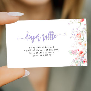 Carte D'accompagnement Bébé fleur sauvage violette en fleurs tombola de c