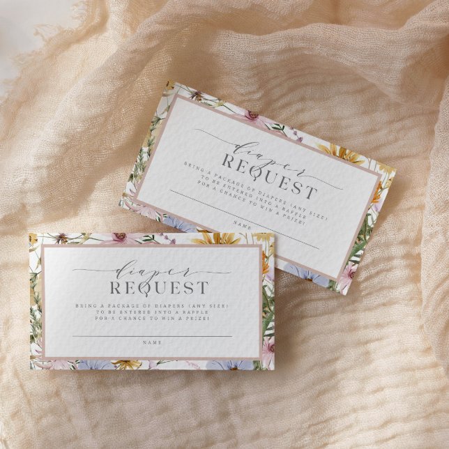 Carte D'accompagnement Bébé floral de printemps en fleur Raffle de couche (Créateur téléchargé)