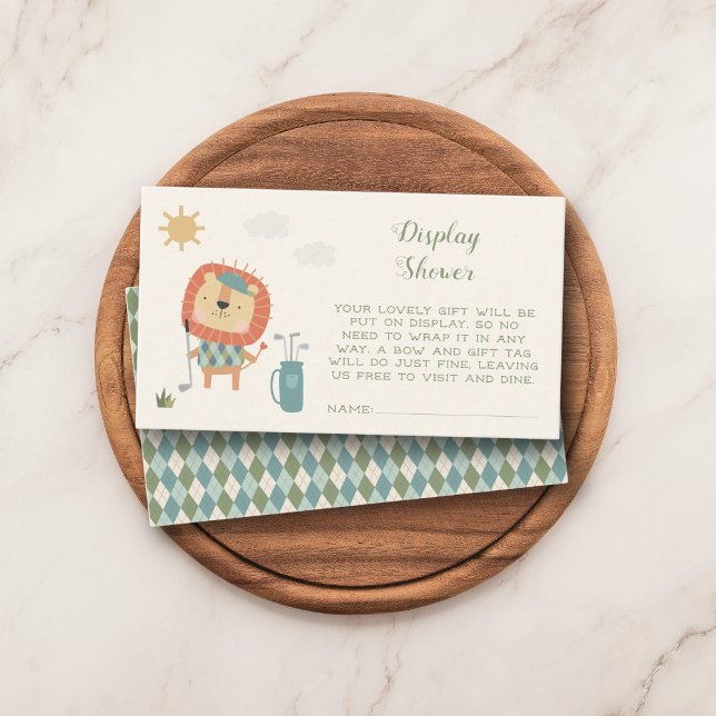 Carte D'accompagnement Bébé garçon Golf Display Shower Little Putter Argy (Sweet golf-themed insert for your display shower invitations.)