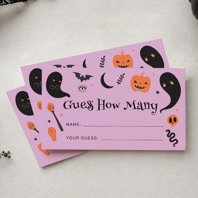 Carte D'accompagnement Bébé Halloween Violet Devine Combien Il Y A (Créateur téléchargé)