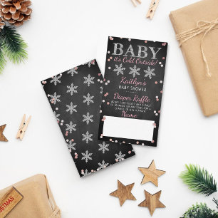 Carte D'accompagnement Bébé Il fait froid dehors Filles Baby shower d'hiv