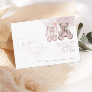 Carte D'accompagnement Bébé mignon Animal Neutre Bébé Déchets Raffle