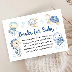 Carte D'accompagnement Bébé Océan Fête de Naissance Garçon Livres Pour Bé