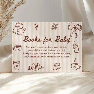 Carte D'accompagnement Bébé prépare du café Livres pour bébé à la baby sh