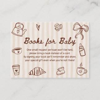 Carte D'accompagnement Bébé prépare du café Livres pour bébé à la baby sh