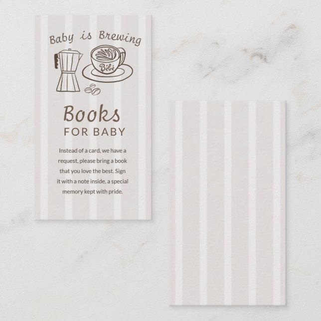Carte D'accompagnement Bébé prépare la cafetière  (Devant / Derrière)